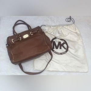 Michael Michael Kors MK Large Hamilton Brown Leather Tote w Dust Bag